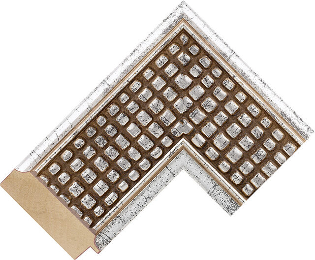 658348000 - Silver - 71mm wide picture frame chevron