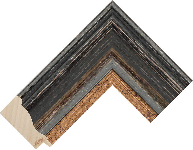 6670BK - Black - 64mm wide picture frame chevron