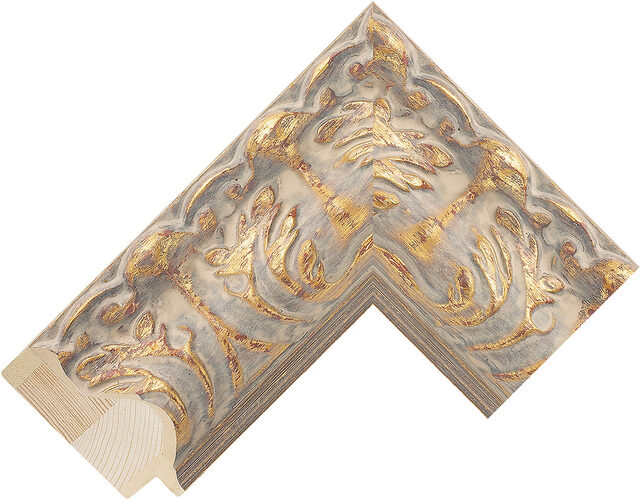 674075 - Gold/Beige - 71mm wide picture frame chevron