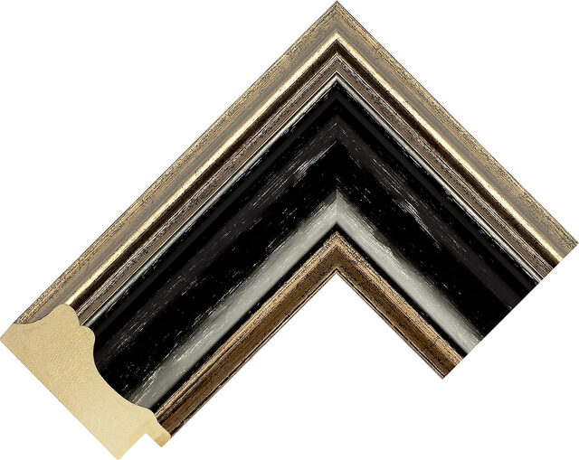 684167348 - Black/Silver - 72mm wide picture frame chevron