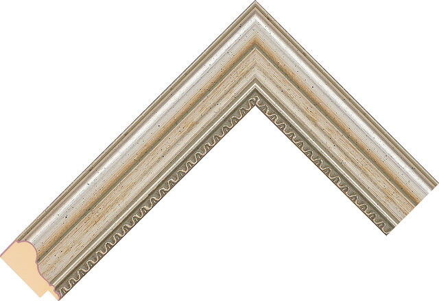 692348000 - Silver - 35mm wide picture frame chevron