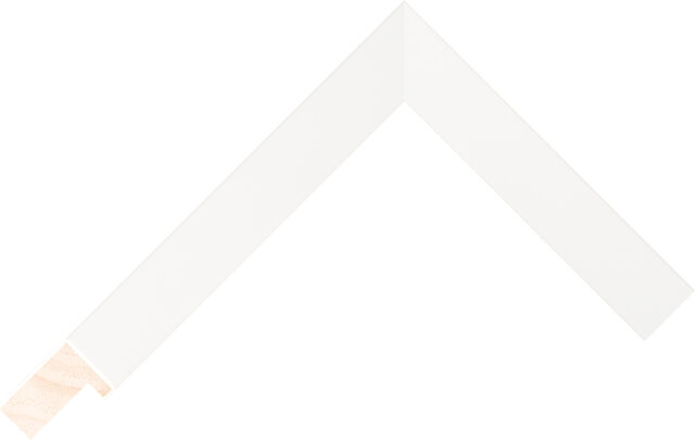 Corner sample of White Flat Radiata Pine Frame Moulding