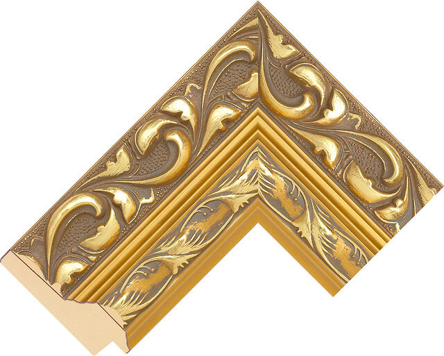 770241000 - Gold - 75mm wide picture frame chevron