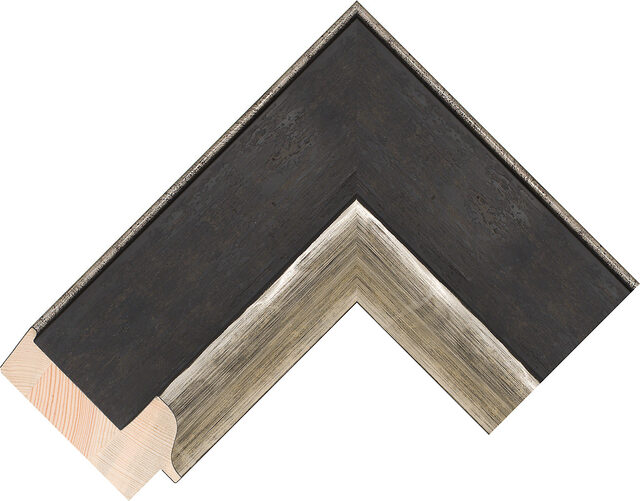 850790 - Black/Silver - 93mm wide picture frame chevron