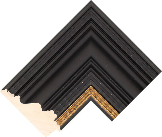 906086 - Black - 125mm wide picture frame chevron