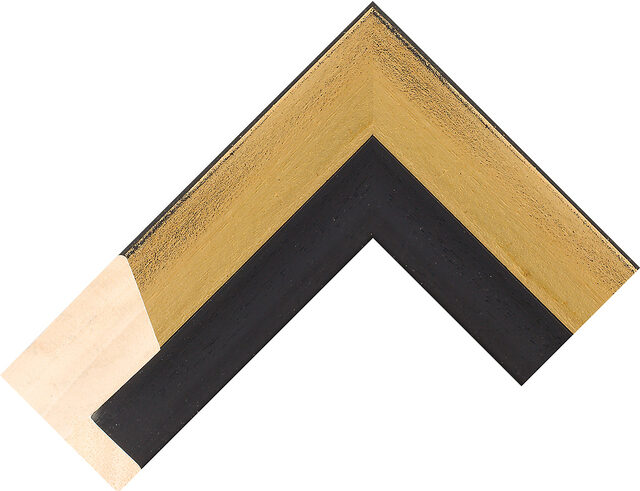 913055 - Black/Gold - 56mm wide picture frame chevron