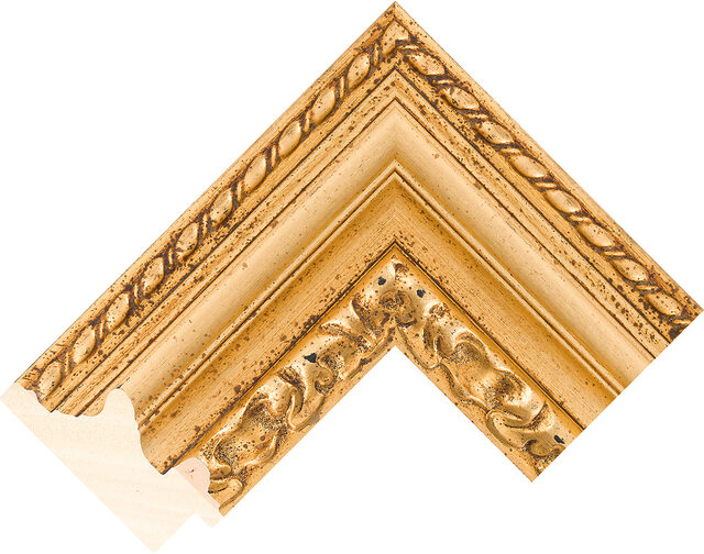 940043 - Gold - 99mm wide picture frame chevron