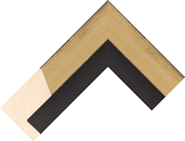 942006055 - Black/Gold - 56mm wide picture frame chevron